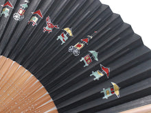 画像をギャラリービューアに読み込む, 【扇子 男性用 単品 黒地祇園祭柄】 センス せんす メンズ 紳士 男物【y2ふお】【45】