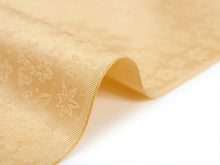画像をギャラリービューアに読み込む, 東レシルック色無地 着物 反物 クリームイエロー 黄色 フルオーダー お仕立て付き 紋意匠 四季の花草 柄地紋 女性 レディース 洗える着物 袷 単衣 きもの 和装 和服 羽織 コート【No.603】