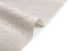 画像をギャラリービューアに読み込む, 東レシルック色無地 着物 反物 薄グレーホワイト オフホワイト色 フルオーダー お仕立て付き 紋意匠 四季の花草 柄地紋 女性 レディース 洗える着物 袷 単衣 きもの 和装 和服 羽織 コート【No.609】