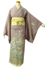 画像をギャラリービューアに読み込む, 【正絹訪問着 未仕立て 仮絵羽 薄渋紫地薄抹茶ぼかしに菊模様】 結婚式 新品 色 販売 購入 礼装 既婚 フォーマル 七五三 パーティ 入学式 卒業式 お宮参り【hzラオ】【送料無料】