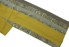 画像をギャラリービューアに読み込む, 【正絹訪問着 未仕立て 仮絵羽 渋からし・グレーストライプ更紗模様】 新品 色 販売 購入 礼装 既婚 パーティ 洒落【hzフワ】【送料無料】