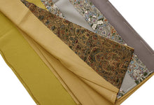 画像をギャラリービューアに読み込む, 【正絹訪問着 未仕立て 仮絵羽 渋からし・グレーストライプ更紗模様】 新品 色 販売 購入 礼装 既婚 パーティ 洒落【hzフワ】【送料無料】