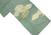 画像をギャラリービューアに読み込む, 【正絹訪問着 未仕立て 仮絵羽 薄渋柳色地文箱と宝尽くし模様】 結婚式 新品 色 販売 購入 礼装 既婚 フォーマル 七五三 パーティ 入学式 卒業式 お宮参り【hz】【送料無料】