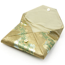 画像をギャラリービューアに読み込む, 【数寄屋袋 ゴールド地道長取りに小桜柄】数奇屋袋 すきや袋 裂地 京都 茶道 道具 茶器 茶道具 小物入れ 和柄 お稽古 日本製