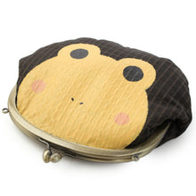 画像をギャラリービューアに読み込む, 【がま口バッグ 正絹 チェーン付き こげ茶地カエル柄 5寸サイズ】 日本製 ガマ口バック シンプル がま口ポーチ カバン 鞄