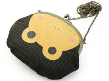 画像をギャラリービューアに読み込む, 【がま口バッグ 正絹 チェーン付き こげ茶地カエル柄 5寸サイズ】 日本製 ガマ口バック シンプル がま口ポーチ カバン 鞄