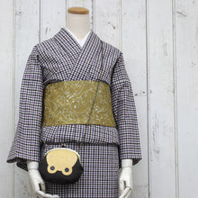 画像をギャラリービューアに読み込む, 【がま口バッグ 正絹 チェーン付き こげ茶地カエル柄 5寸サイズ】 日本製 ガマ口バック シンプル がま口ポーチ カバン 鞄