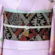 画像をギャラリービューアに読み込む, 洗える着物 訪問着 セット 18点フルセット ピンク紫ぼかし地 吉祥花の丸柄 フリー サイズ アッシュエル HL 訪問着 袋帯 長襦袢 草履 バッグ 着付け小物一式 白足袋 和装 和服 レディース 着物 セット フォーマル 送料無料