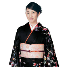 画像をギャラリービューアに読み込む, 訪問着 セット 購入 黒地 茶屋辻 5点セット フリー サイズ 仕立て上がり 洗える着物 訪問着 袋帯 長襦袢 正絹帯揚げ 正絹帯締め セット ポリエステル アッシュエル HL 和装 和服 着物セット 洗える訪問着 販売 七五三 結婚式