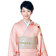 画像をギャラリービューアに読み込む, 訪問着 セット 購入 淡ピンク地 宝尽くし松竹梅 5点セット フリー サイズ 仕立て上がり 洗える着物 訪問着 袋帯 長襦袢 正絹帯揚げ 正絹帯締め セット ポリエステル アッシュエル HL 和装 和服 着物セット 洗える訪問着 販売