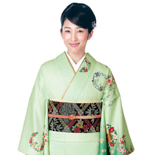 画像をギャラリービューアに読み込む, 訪問着 セット 購入 グリーンぼかし地吉祥花の丸 5点セット フリー サイズ 仕立て上がり 洗える着物 訪問着 袋帯 長襦袢 正絹帯揚げ 正絹帯締め セット アッシュエル HL 和装 和服 着物セット 洗える訪問着 販売 七五三 結婚式
