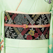 画像をギャラリービューアに読み込む, 訪問着 セット 購入 グリーンぼかし地吉祥花の丸 18点フルセット フリー サイズ 仕立て上がり 洗える着物 訪問着 袋帯 長襦袢 草履 バッグ 着付け小物一式 白足袋 セット 初心者 和装 和服 着物 セット 洗