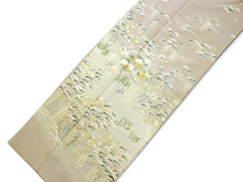 画像をギャラリービューアに読み込む, 訪問着 セット 正絹 仕立て上がり 4点セット フリーサイズ グレーベージュ地松に藤 訪問着 袋帯 帯揚げ帯締め お仕立て上がり高級着物 販売 購入 卒業式 結婚式 七五三 など フォーマル 礼装 和装 和服 着物 レディース 女性