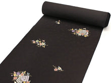 画像をギャラリービューアに読み込む, 【正絹小紋 着物反物 丹後ちりめん 濃茶地秋草と源氏香柄】お仕立て付 女性 レディース 袷 単衣 お誂え きもの 縮緬 着尺 こもん オーダーメイド(mw-a)【送料無料】