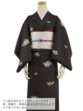 画像をギャラリービューアに読み込む, 【正絹小紋 着物反物 丹後ちりめん 濃茶地秋草と源氏香柄】お仕立て付 女性 レディース 袷 単衣 お誂え きもの 縮緬 着尺 こもん オーダーメイド(mw-a)【送料無料】