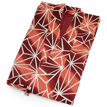 画像をギャラリービューアに読み込む, 【着物 オリジナル 洗える道中着コート】朱赤地麻の葉柄 M/L 女性 女物 レディース 道中着衿 羽織もの 和服 コート 紐 着物 きもの 和装 仕立て上がり 【送料無料】