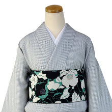 画像をギャラリービューアに読み込む, 【半幅帯 半巾帯 博多織 細帯 絹 黒地椿柄】紋小袋帯 和装 着物 きもの キモノ kimono obi リバーシブル 【送料無料】