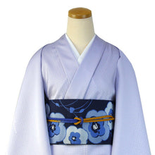 画像をギャラリービューアに読み込む, 【半幅帯 半巾帯 博多織 細帯 絹 濃紺地花柄】紋小袋帯 福絖織物 和装 着物 きもの キモノ kimono obi リバーシブル 【送料無料】