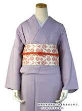 画像をギャラリービューアに読み込む, 半幅帯 半巾帯 博多織 細帯 絹 薄ベージュ地アラベスク柄 紋小袋帯 福絖織物 和装 着物 きもの キモノ kimono obi リバーシブル 送料無料 日本製