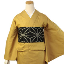 画像をギャラリービューアに読み込む, 仕立て上がりデニム着物 届いたらすぐに着られる レディース フリーサイズ 黄色イエロー バティックジャガード おしゃれ普段着きもの 送料無料《ekくに》KZ