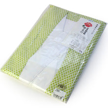 画像をギャラリービューアに読み込む, 長襦袢 洗える レディース M L サイズ 黄緑地ウロコ柄 半衿つき 日本製 洗える長襦袢 半襟付 女性 長じゅばん カジュアル 小紋 紬 着物 和服 和装 着付け小物 下着 一部式 春 秋 冬