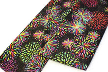 画像をギャラリービューアに読み込む, 絹袋帯 お仕立て付き 黒地花火柄 小紋や紬に合わせる洒落帯 捺染 送料無料《urワニ》