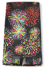 画像をギャラリービューアに読み込む, 絹袋帯 お仕立て付き 黒地花火柄 小紋や紬に合わせる洒落帯 捺染 送料無料《urワニ》