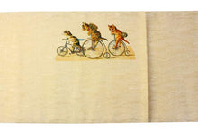 画像をギャラリービューアに読み込む, 絹袋帯 お仕立て付き ベージュ地猫のアンティーク自転車柄 お太鼓柄 小紋や紬に合わせる洒落帯 捺染 送料無料《urワニ》