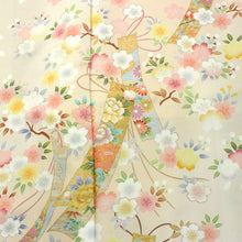 画像をギャラリービューアに読み込む, 訪問着 セット 正絹 仕立て上がり 4点セット フリーサイズ ベージュ地桜と花短冊 訪問着 袋帯 帯揚げ帯締め お仕立て上がり高級着物 販売 購入 卒業式 結婚式 七五三 など フォーマル 礼装 和装 和服 着物 レディース 女性 着