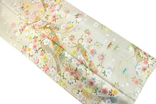 画像をギャラリービューアに読み込む, 訪問着 セット 正絹 仕立て上がり 4点セット フリーサイズ ベージュ地桜と花短冊 訪問着 袋帯 帯揚げ帯締め お仕立て上がり高級着物 販売 購入 卒業式 結婚式 七五三 など フォーマル 礼装 和装 和服 着物 レディース 女性 着