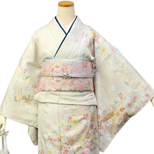 画像をギャラリービューアに読み込む, 訪問着 セット 正絹 仕立て上がり 4点セット フリーサイズ ベージュ地桜と花短冊 訪問着 袋帯 帯揚げ帯締め お仕立て上がり高級着物 販売 購入 卒業式 結婚式 七五三 など フォーマル 礼装 和装 和服 着物 レディース 女性 着