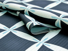 画像をギャラリービューアに読み込む, 正絹小紋着物反物 丹後ちりめん フルオーダー仕立て付き 紺地花格子 単品 女性 レディース 袷にも単衣にもお仕立て可能 自分サイズにお誂え 縮緬着尺 こもん 送料無料 《urウフ》