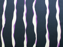 画像をギャラリービューアに読み込む, 正絹小紋着物反物 丹後ちりめん フルオーダー仕立て付き 紺地白と紫のよろけ縞 単品 女性 レディース 袷にも単衣にもお仕立て可能 自分サイズにお誂え 縮緬着尺 こもん 送料無料 《urウフ》