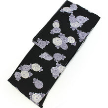 画像をギャラリービューアに読み込む, 正絹着物 仕立上り 黒地に万寿菊柄 フリーサイズ 単品 女性 プレタ 袷 小紋《クニ》