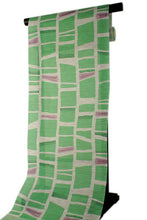画像をギャラリービューアに読み込む, 本麻夏の名古屋帯 グリーン地石畳柄 仕立て付 涼しげな夏着物に合わせる透け感のあるなごや帯 京友禅 送料無料 《urフラ》