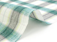 画像をギャラリービューアに読み込む, 琵琶上布 着物 反物 フルオーダーお仕立て付き グリーン・グレーチェック格子柄 送料無料 女性 レディース KZ《ktくわ》