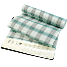 画像をギャラリービューアに読み込む, 琵琶上布 着物 反物 フルオーダーお仕立て付き グリーン・グレーチェック格子柄 送料無料 女性 レディース KZ《ktくわ》