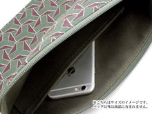 画像をギャラリービューアに読み込む, クラッチバッグ メンズ A4 ひでや工房オリジナル ブラックブラウン 緑茶地三角尽くし和柄 男性和装手提げバック 内ポケット付き hkおと KZ セール対象外