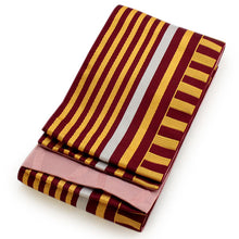 画像をギャラリービューアに読み込む, 半幅帯 新品 えんじ 黄 白 ストライプ リバーシブル 半巾帯 半帯 小袋帯 細帯 着物 帯 和装 和服 ポリエステル 洗える 浴衣 浴衣帯 女性 レディース ksクワ