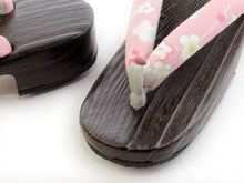 画像をギャラリービューアに読み込む, 下駄 レディース 浴衣 ゲタ ピンク地梅枝鼻緒 フリーサイズ 桐 夏着物 右近 痛くない 歩きやすい 厚底 日本製 tbわこ KZ