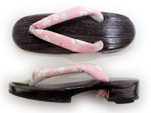 画像をギャラリービューアに読み込む, 下駄 レディース 浴衣 ゲタ ピンク地梅枝鼻緒 フリーサイズ 桐 夏着物 右近 痛くない 歩きやすい 厚底 日本製 tbわこ KZ