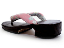 画像をギャラリービューアに読み込む, 下駄 レディース 浴衣 ゲタ ピンク地梅枝鼻緒 フリーサイズ 桐 夏着物 右近 痛くない 歩きやすい 厚底 日本製 tbわこ KZ