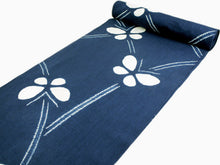 画像をギャラリービューアに読み込む, 浴衣 反物 お仕立て付き 綿麻 京 帽子絞り 紺色地 蝶 女性 レディース 和装 和服 浴衣 ゆかた 2022 夏 夏祭り 花火大会 送料無料 ktウク