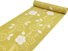 画像をギャラリービューアに読み込む, 浴衣 反物 お仕立て付き 綿麻 京 帽子絞り からし色地 梅 女性 レディース 和装 和服 浴衣 ゆかた 2022 夏 夏祭り 花火大会 送料無料 ktウク