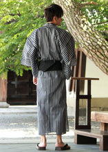 画像をギャラリービューアに読み込む, 浴衣 メンズ 単品 M L LLサイズ 黒地縞 仕立上がり大人男性ゆかた 新作 ブランド 室町物語 変わり織 2022 送料無料 KZ ktおと あす楽