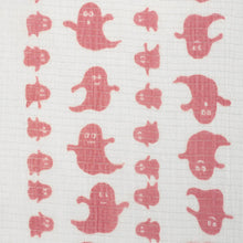 画像をギャラリービューアに読み込む, 夏 半衿 麻素材でさらりと涼やか 絽 白地 おばけ柄 ピンク 小千谷織物 日本製 ネコポス便発送可能