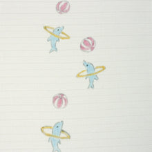 画像をギャラリービューアに読み込む, 夏の半衿 柔らかく肌になじむ絹交織 絽 白地 手描き イルカ柄 日本製 DM便発送可能 KZ