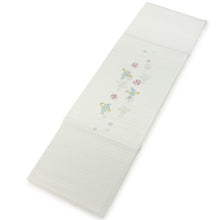 画像をギャラリービューアに読み込む, 夏の半衿 柔らかく肌になじむ絹交織 絽 白地 手描き イルカ柄 日本製 DM便発送可能 KZ