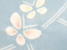 画像をギャラリービューアに読み込む, お仕立て上り浴衣 綿麻 水色地蝶々 京 帽子絞り 仕立て上りだから届いたらすぐ着れる 《ktウク》