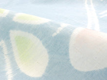 画像をギャラリービューアに読み込む, お仕立て上り浴衣 綿麻 水色地蝶々 京 帽子絞り 仕立て上りだから届いたらすぐ着れる 《ktウク》